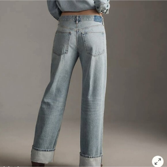 Ética Stanton High-Rise Relaxed Cuffed Wide Leg Jeans Size 27 Anthropologie - Picture 2 of 8